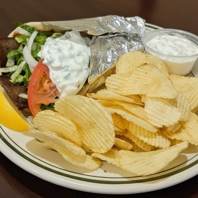 Lamb Gyro Sandwich.